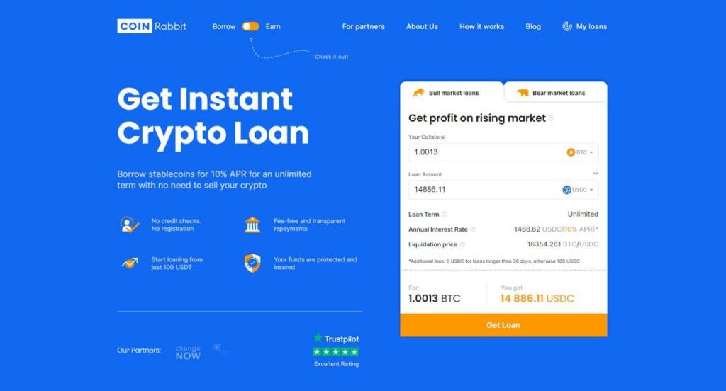 Get instant crypto loan