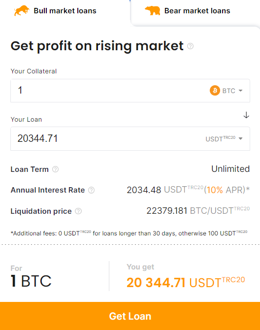 Confirm your USDT TRC20 loan