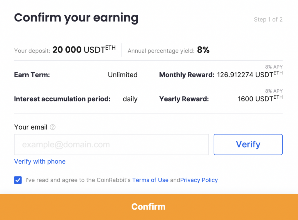 Confirm you earnings page