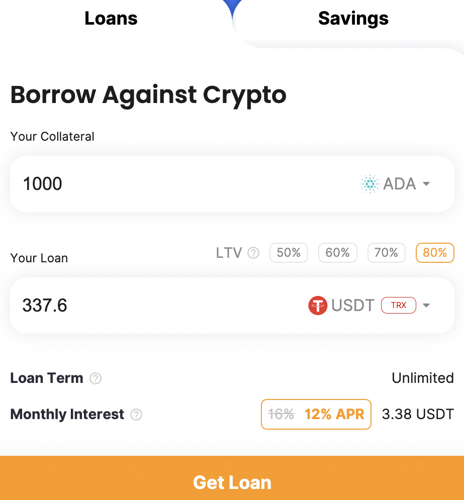 Borrowing against ADA Cardano