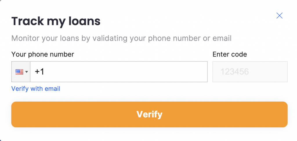 Verify your loan with your phone number