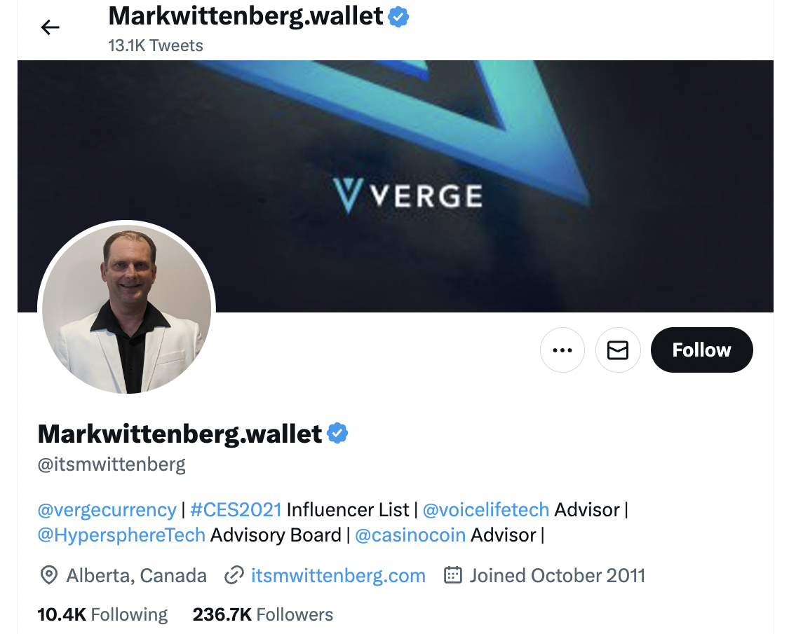 Mark Wittenberg
Verge influencer