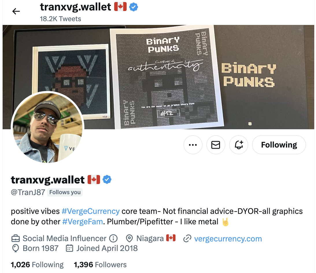 TranXvg Verge influencer