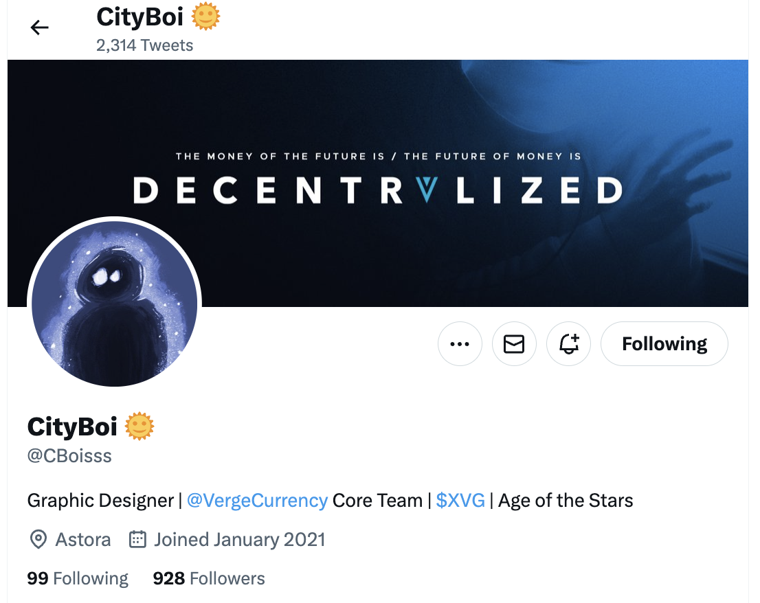 CityBoi XVG influencers