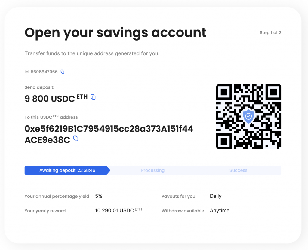 USDC coin interest rate