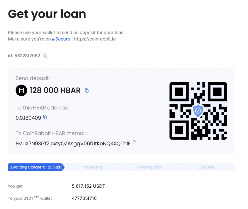 crypto loans Hedera Hashgraph